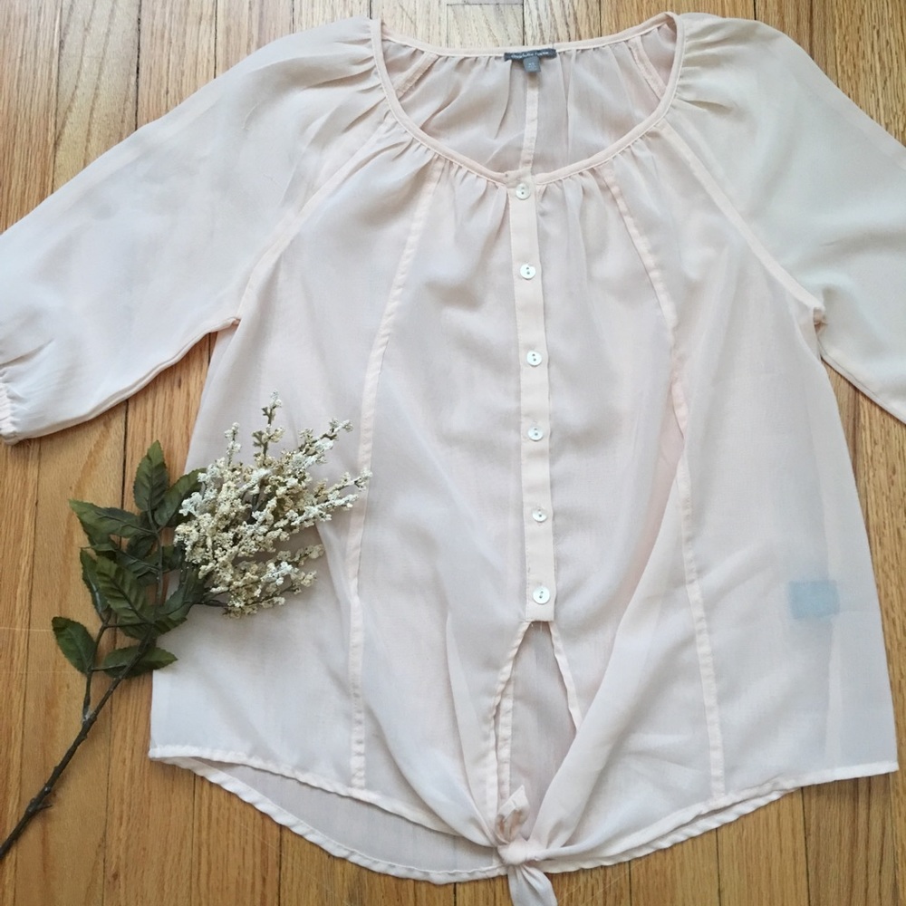 BLUSH TIE SHIRT